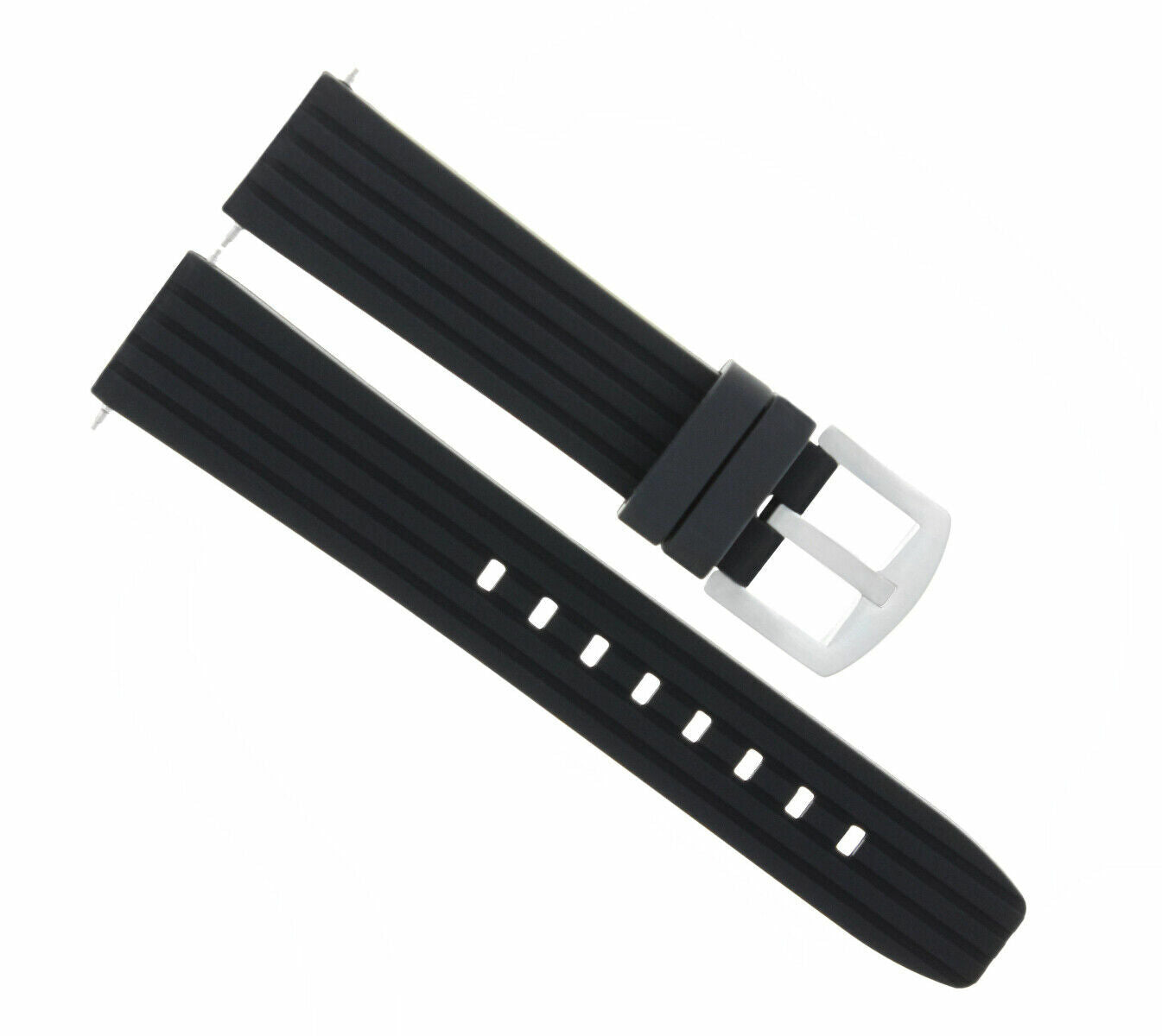 20MM SILICONE RUBBER DIVER BAND STRAP FOR BREITLING CHRONOMAT A13035 COLT BLACK