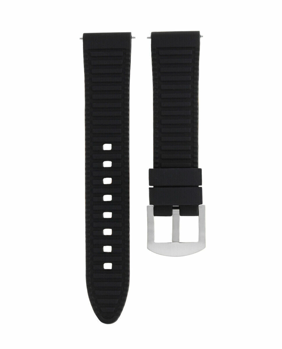 20MM SILICONE RUBBER DIVER WATCH BAND STRAP FOR TISSOT PRS516 RACING BLACK 10P