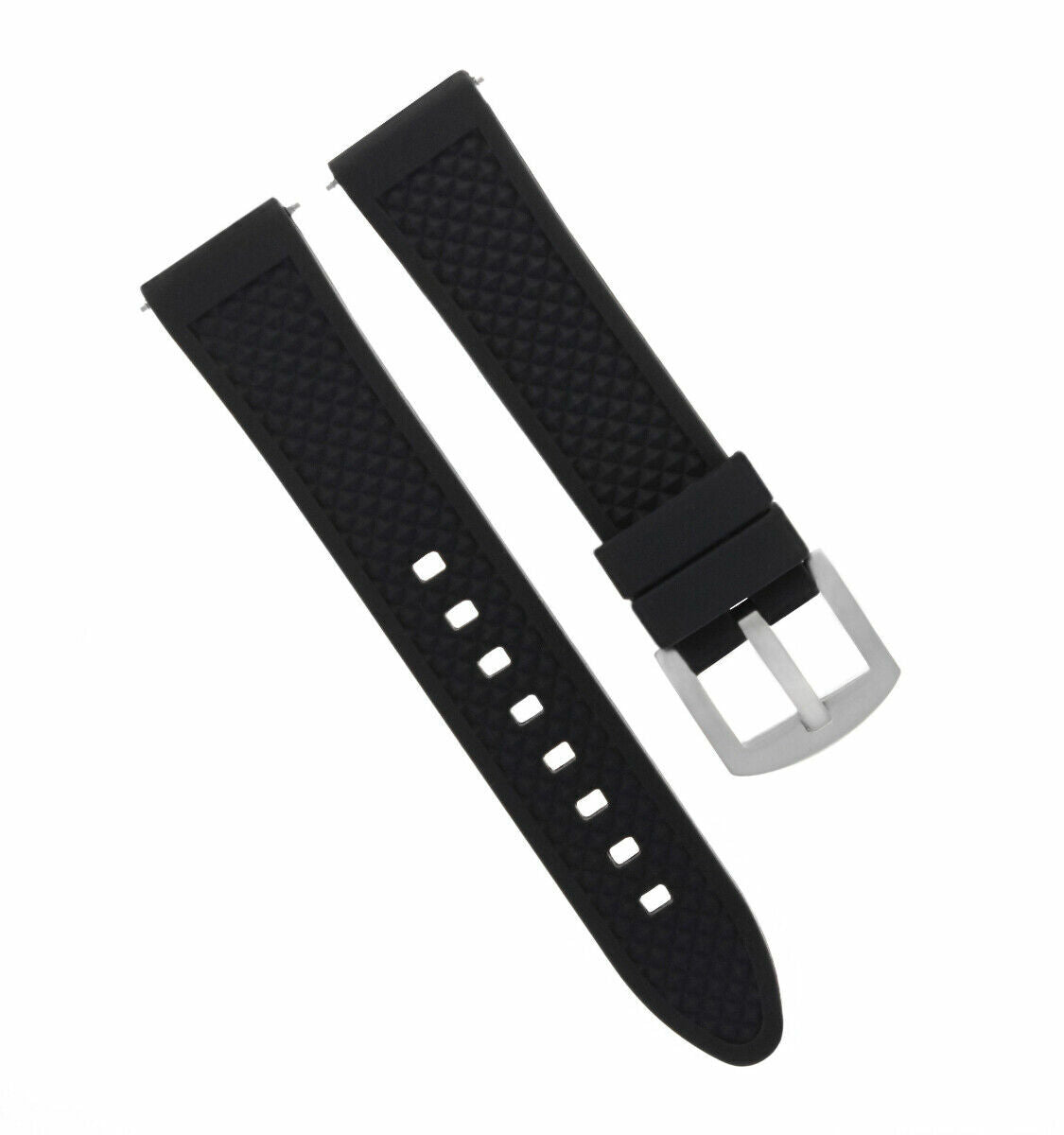 20MM SILICONE RUBBER DIVER WATCH BAND STRAP FOR TISSOT PRS516 RACING BLACK 10P