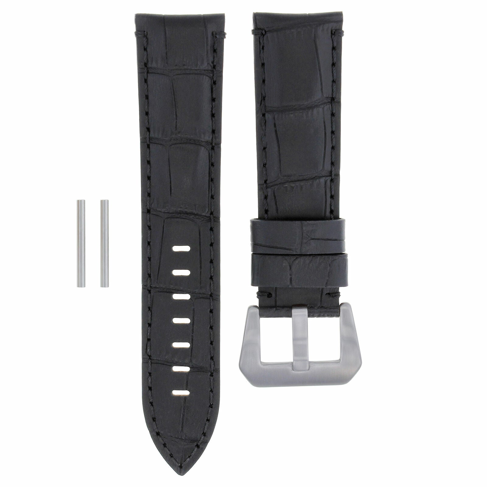 22MM GENUINE LEATHER WATCH BAND STRAP FOR PAM PANERAI MARINA LUMINOR TUBE BLACK