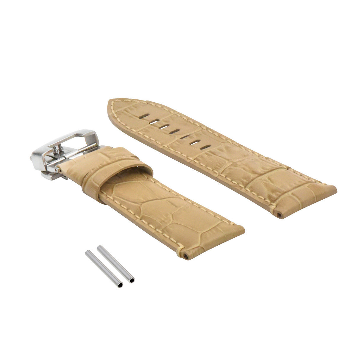 24MM LEATHER WATCH BAND STRAP FOR PAM 44MM PANERAI MARINA LUMINOR WATCH BEIGE