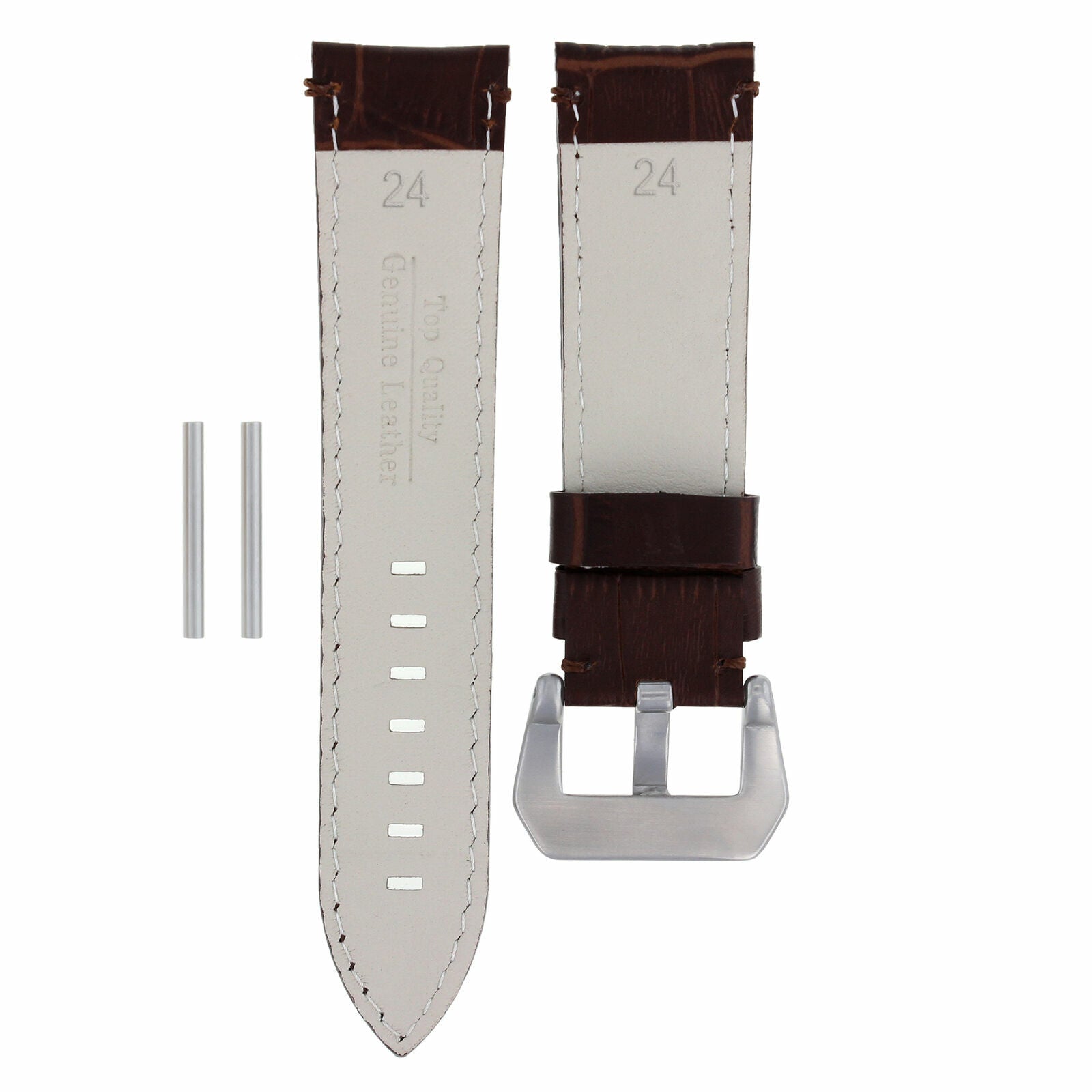 24MM LEATHER WATCH BAND STRAP FOR PAM 44MM PANERAI MARINA RADIOMIR GMT BROWN