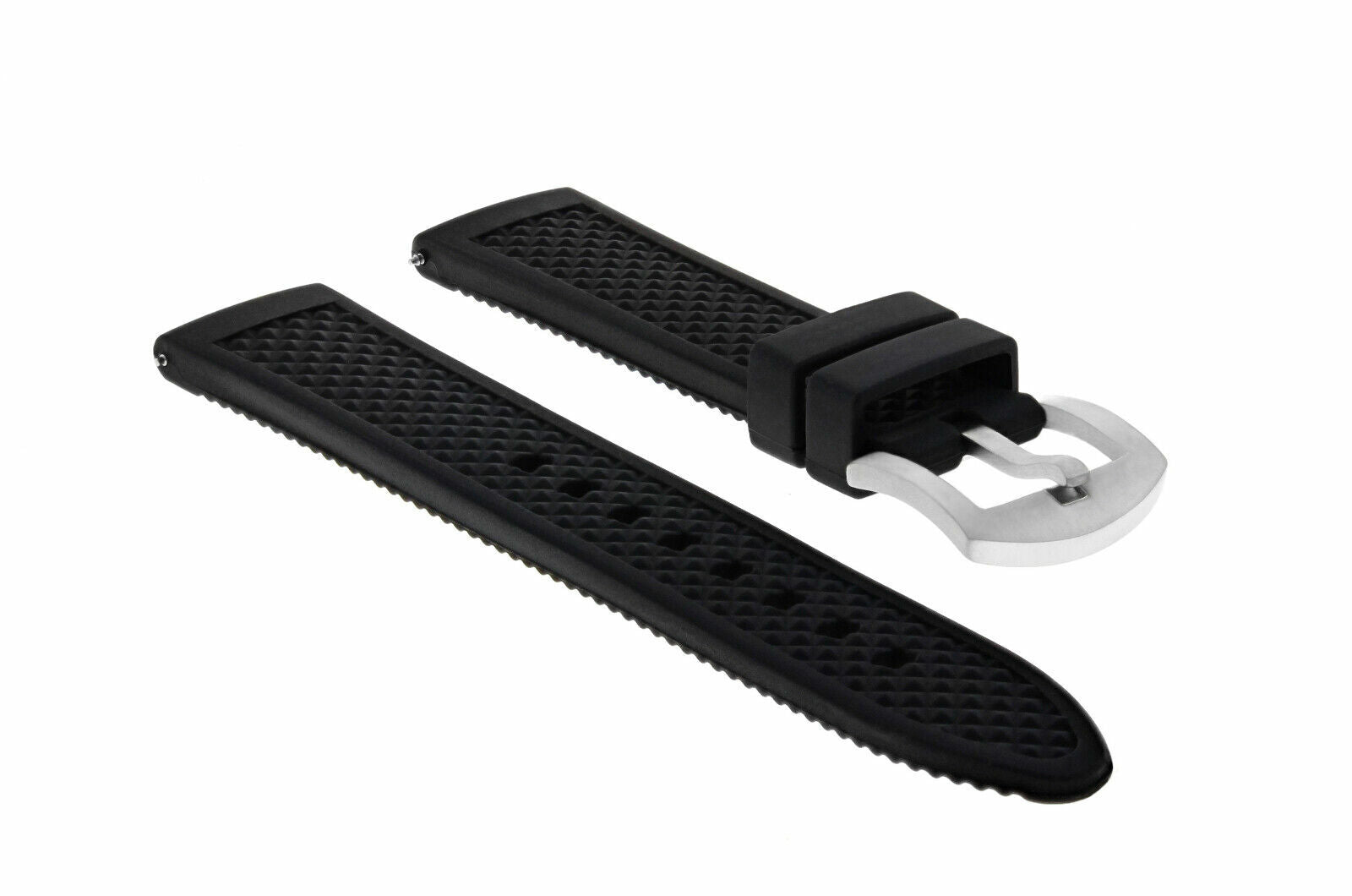 20MM SILICONE RUBBER DIVER BAND STRAP FOR TISSOT PRC200 PRS516 1853 RACING BLACK