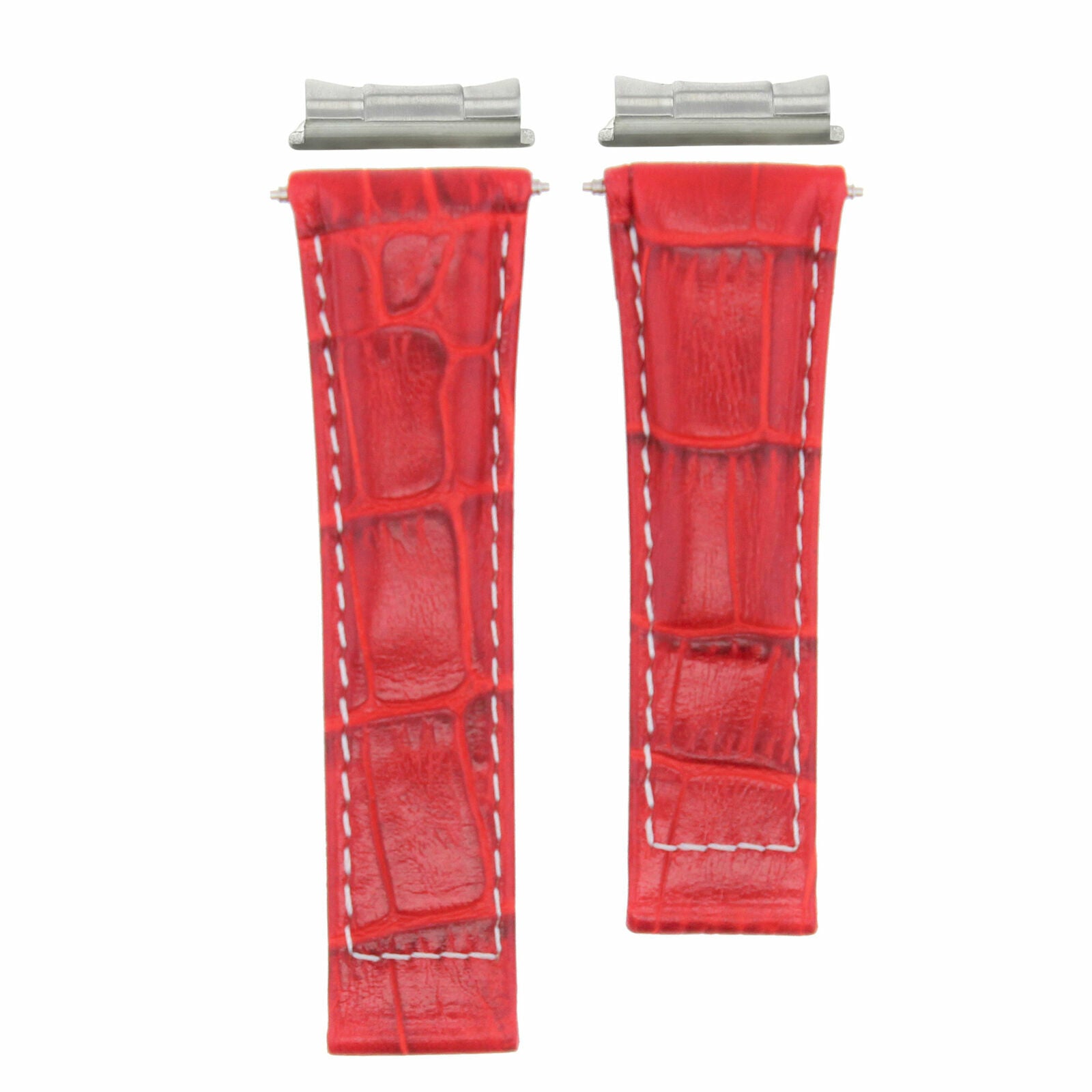 LEATHER BAND WATCH STRAP FOR ROLEX DAYTONA 16519 16523 116500 16518 RED WS SHORT