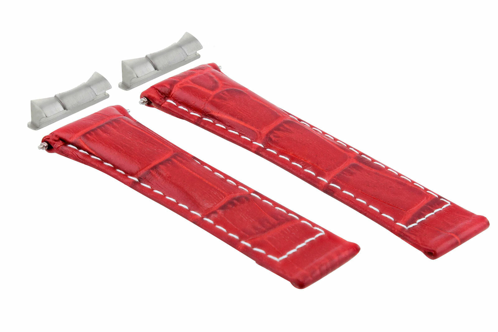 LEATHER BAND WATCH STRAP FOR ROLEX DAYTONA 16519 16523 116500 16518 RED WS SHORT