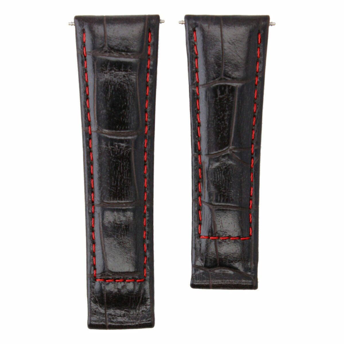 LEATHER BAND STRAP FOR ROLEX DAYTONA 16523 116518 116520 BLACK RED STIT REGULAR