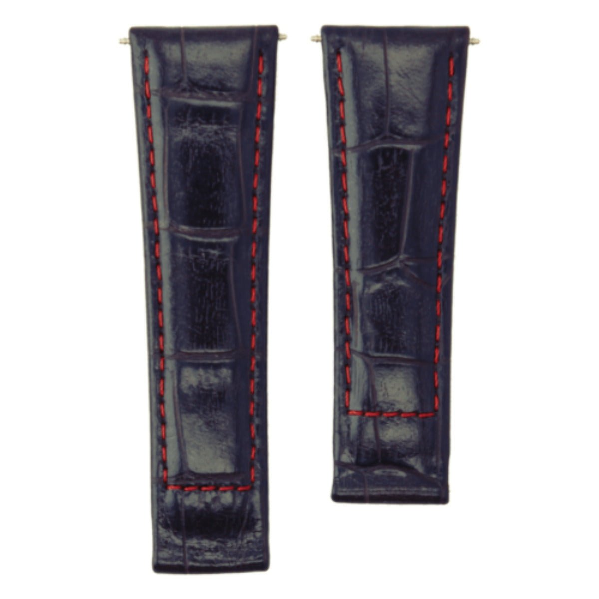 20MM LEATHER WATCH BAND STRAP FITS ALL ROLEX DAYTONA MODEL SHORT-MEDIUM ENDPIECE, Black Red Stitching (Short), view 2