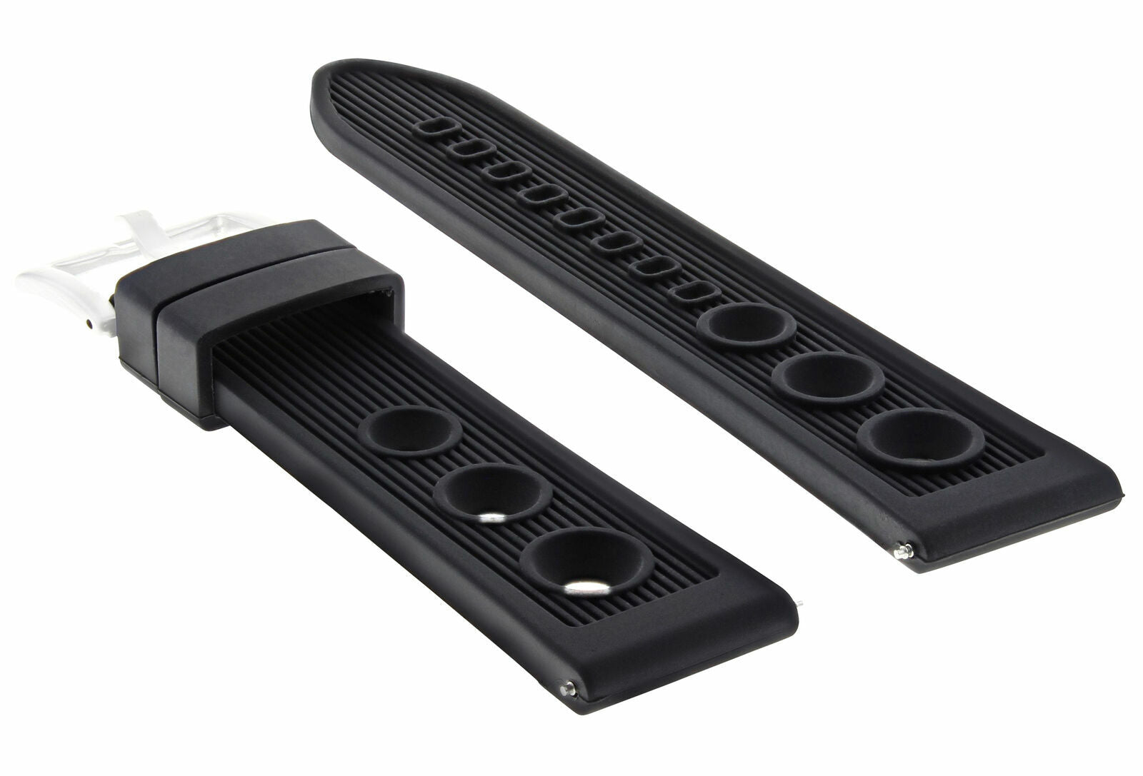 24MM RUBBER DIVER WATCH BAND STRAP FOR TAG HEUER GRAND CARRERA WATCH BLACK