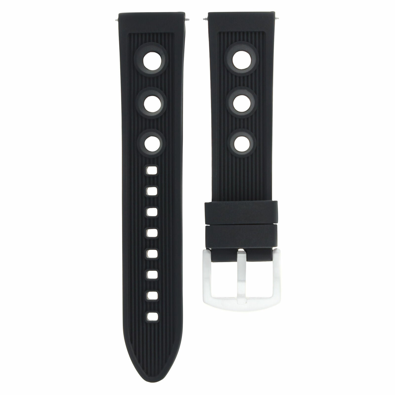 24MM RUBBER DIVER WATCH BAND STRAP FOR TAG HEUER GRAND CARRERA WATCH BLACK