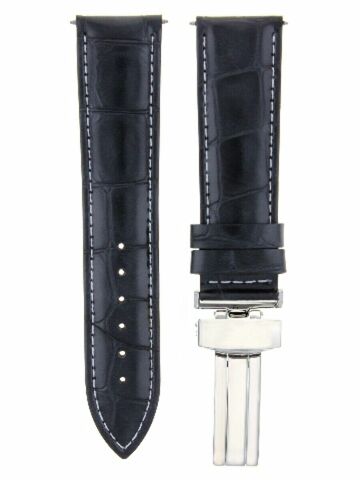 18MM LEATHER STRAP BAND FOR TAG HEUER FORMULA F1 DEPLOYMENT CLASP BUCKLE BLACK