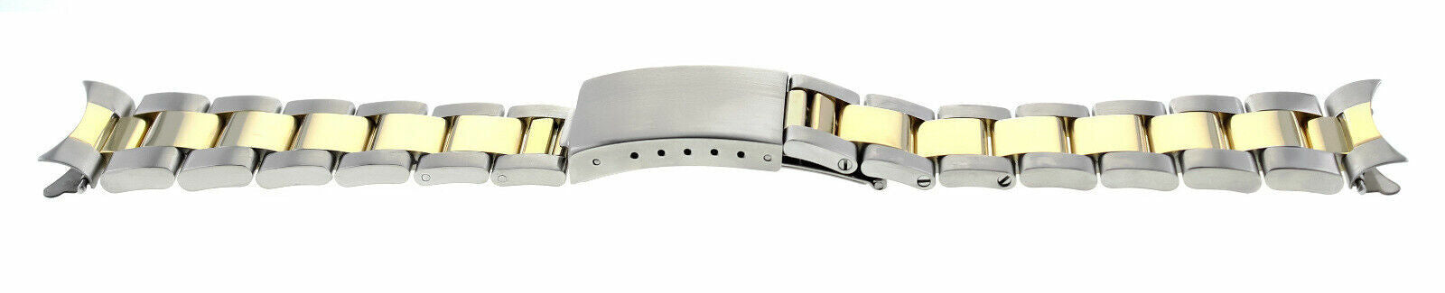 OYSTER WATCH BAND FOR ROLEX DATE AIRKING 5500 14000 14010 GOLD/SS TWO TONE 19MM