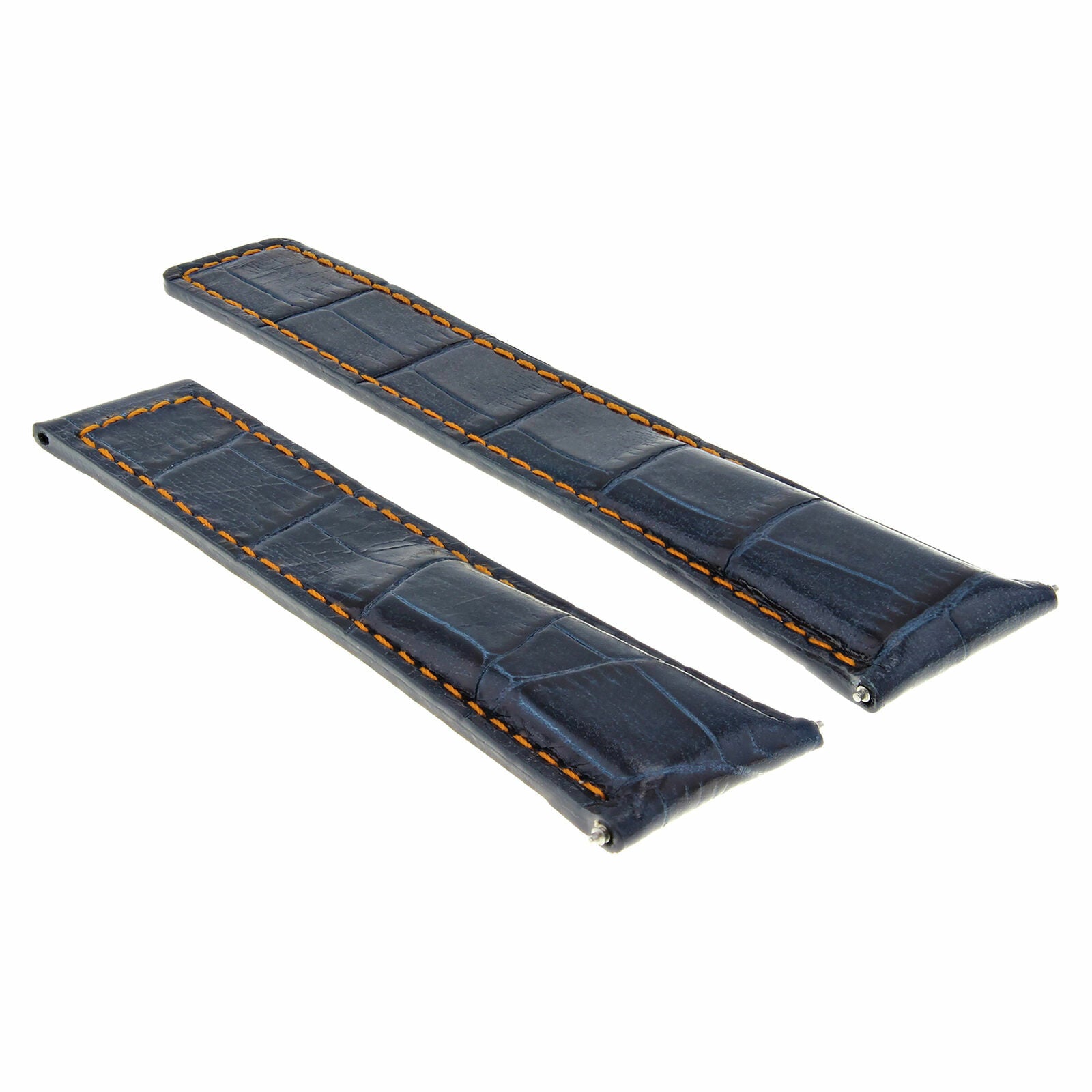 22MM GENUINE LEATHER BAND STRAP DEPLOYMENT CLASP FOR TAG HEUER MONACO BLUE OS