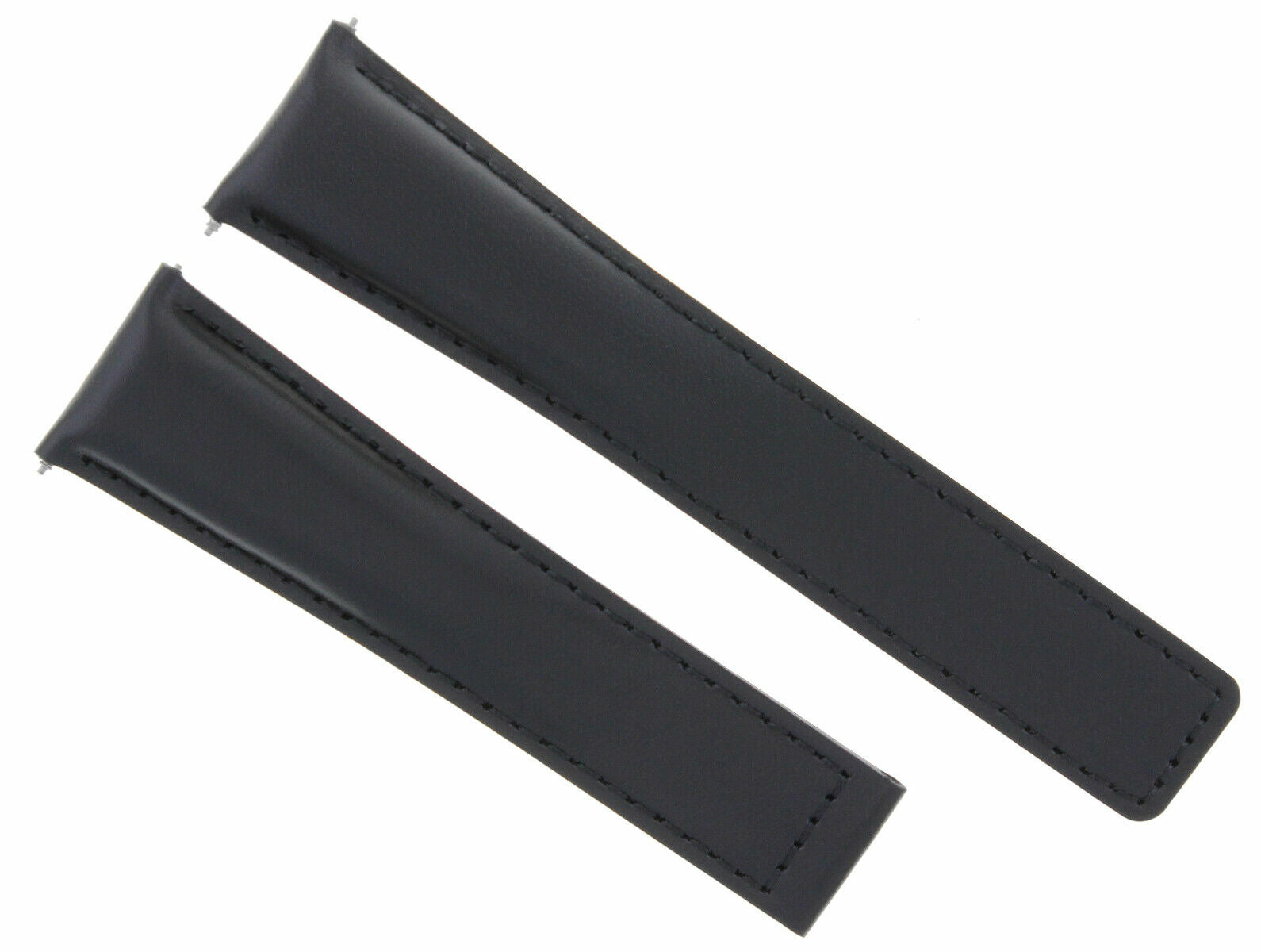 20MM LEATHER WATCH STRAP BAND DEPLOY CLASP FOR TAG HEUER CARRERA CV2013 BLACK