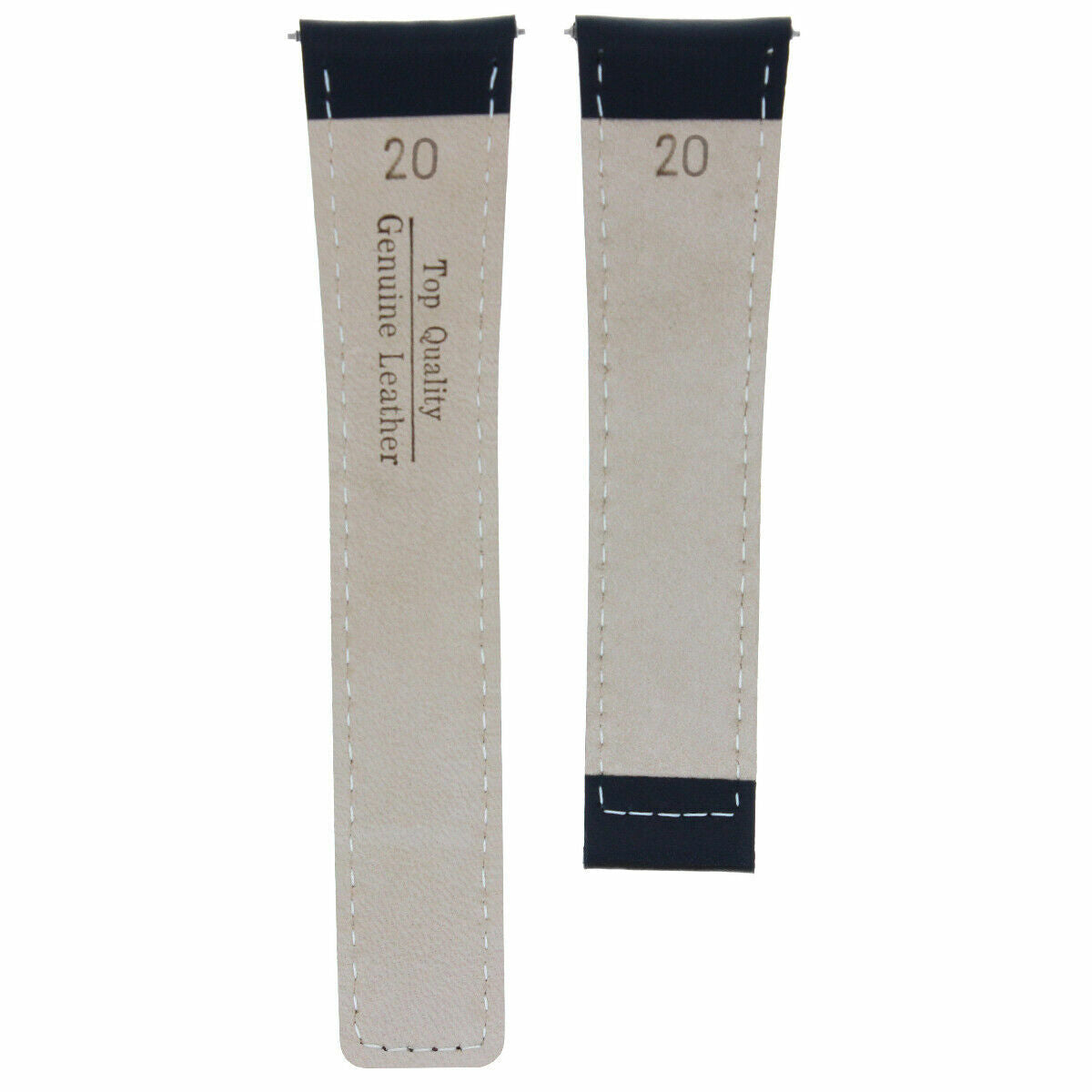20MM LEATHER WATCH STRAP BAND DEPLOY CLASP FOR TAG HEUER CARRERA CV2013 BLACK