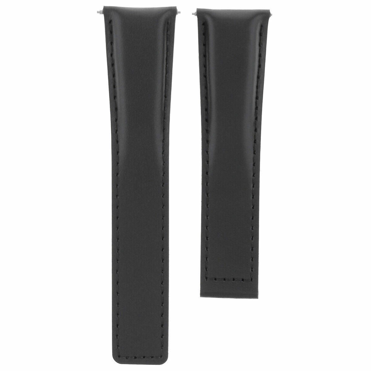 20MM LEATHER WATCH STRAP BAND DEPLOY CLASP FOR TAG HEUER CARRERA CV2013 BLACK