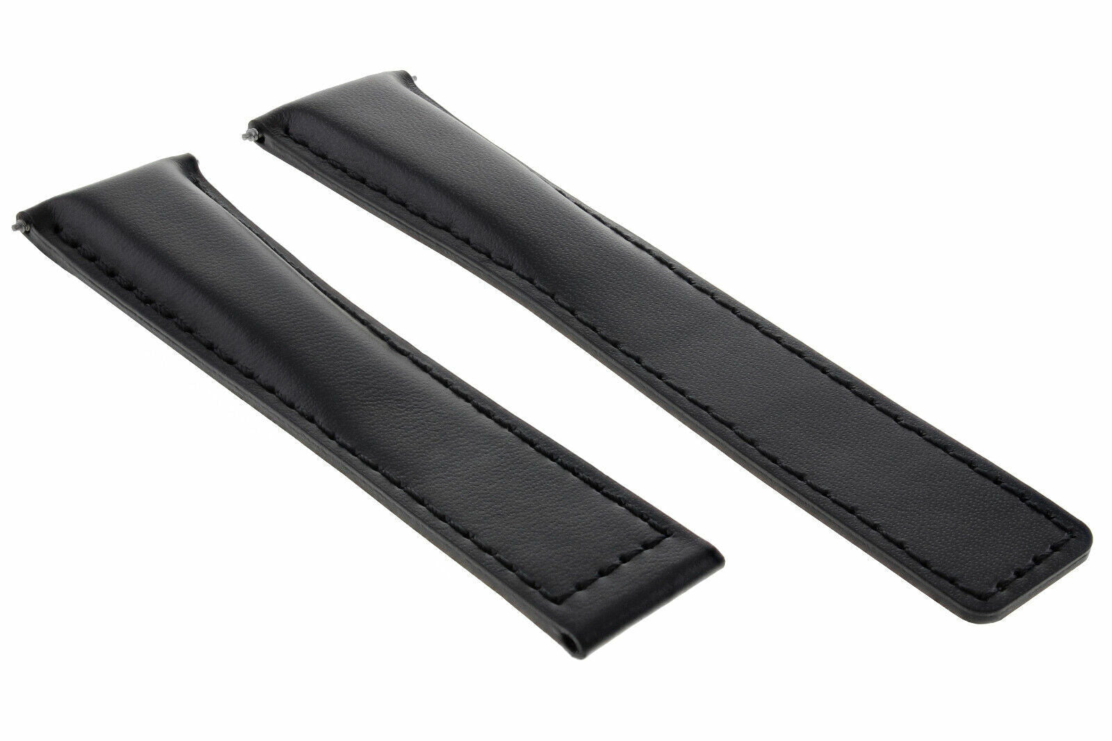20MM LEATHER WATCH STRAP BAND DEPLOY CLASP FOR TAG HEUER CARRERA CV2013 BLACK