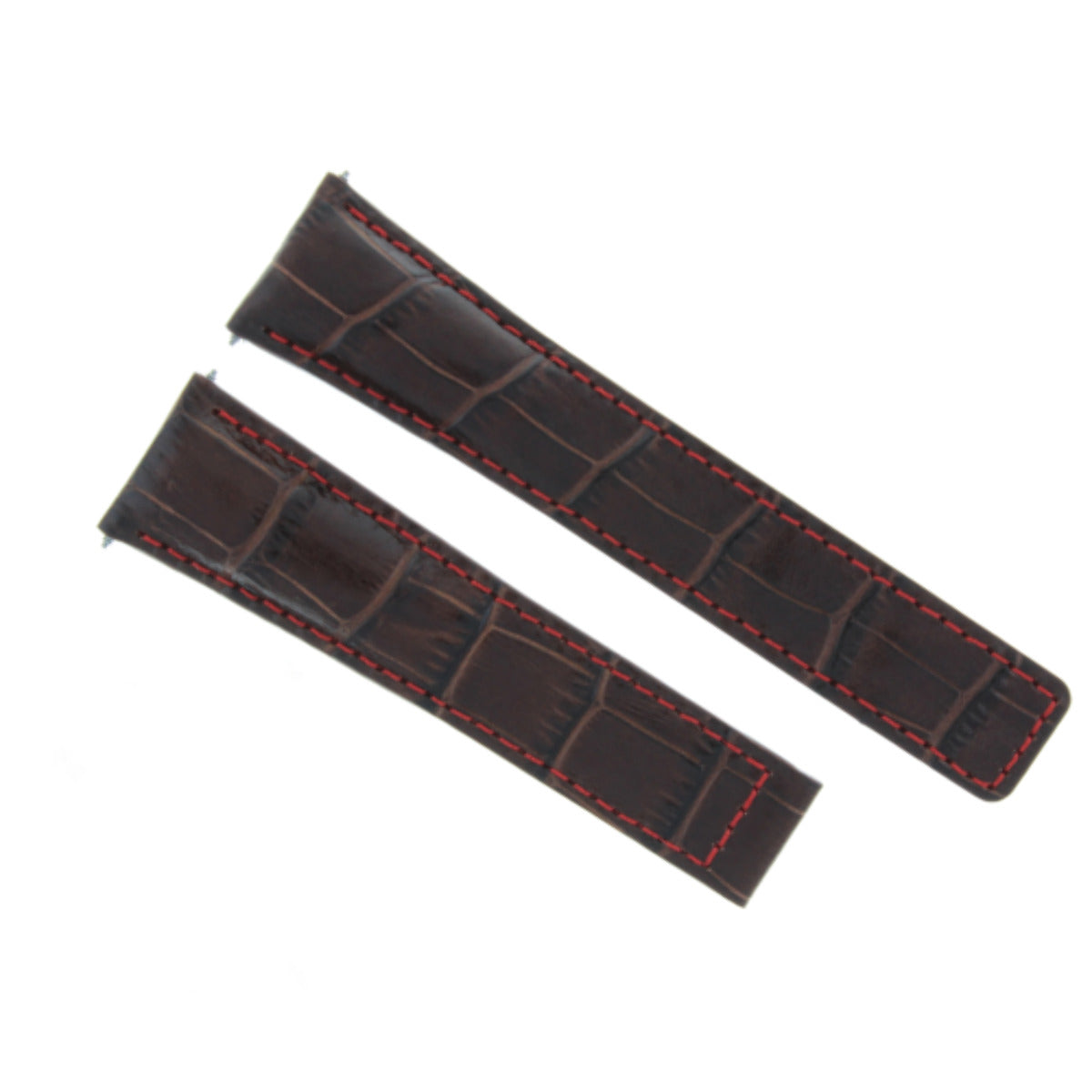 19MM LEATHER STRAP BAND FOR DEPLOYMENT CLASP TAG HEUER CARRERA BLACK RED STITCH