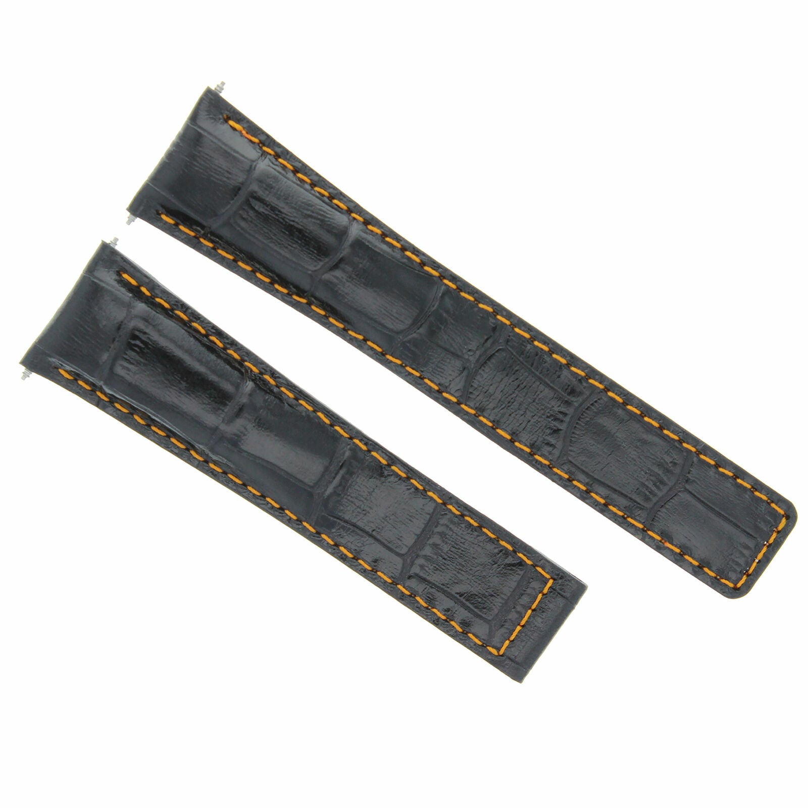 19MM LEATHER WATCH BAND DEPLOYMENT FOR TAG HEUER CARRERA TWIN TIME BLACK OS 3T