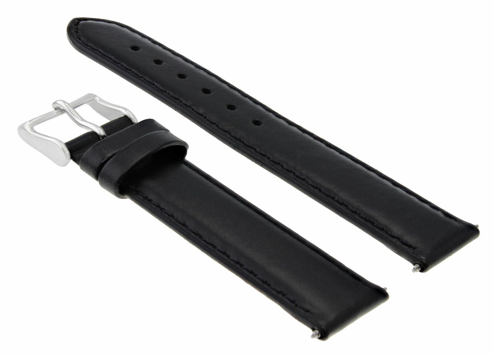 18MM GENUINE SMOOTH LEATHER STRAP BAND FOR TAG HEUER FORMULA F1 AQUARACER BLACK
