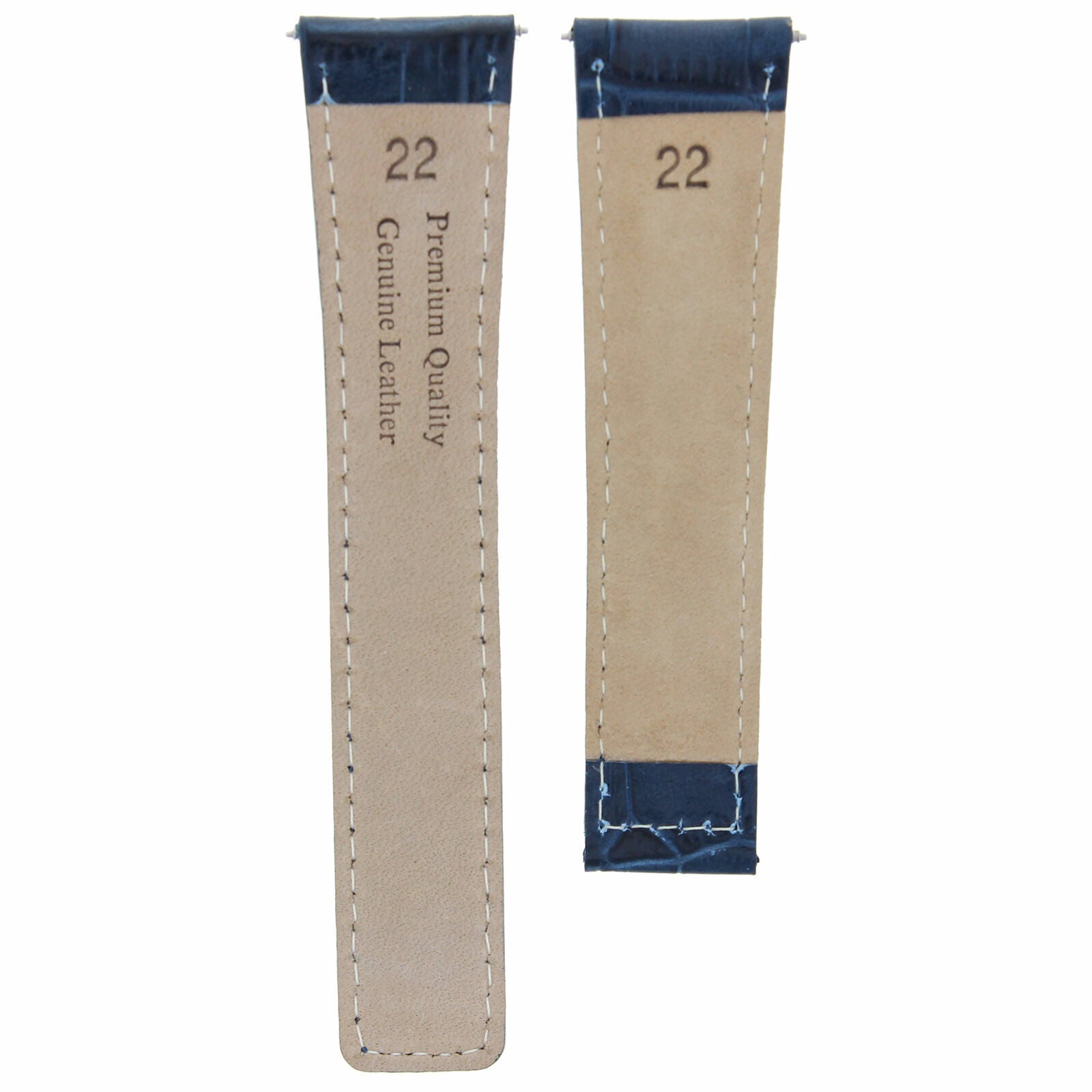 22MM LEATHER BAND STRAP CLASP FOR TAG HEUER CARRERA CALIBRE 16 CV2A80 BLUE WS