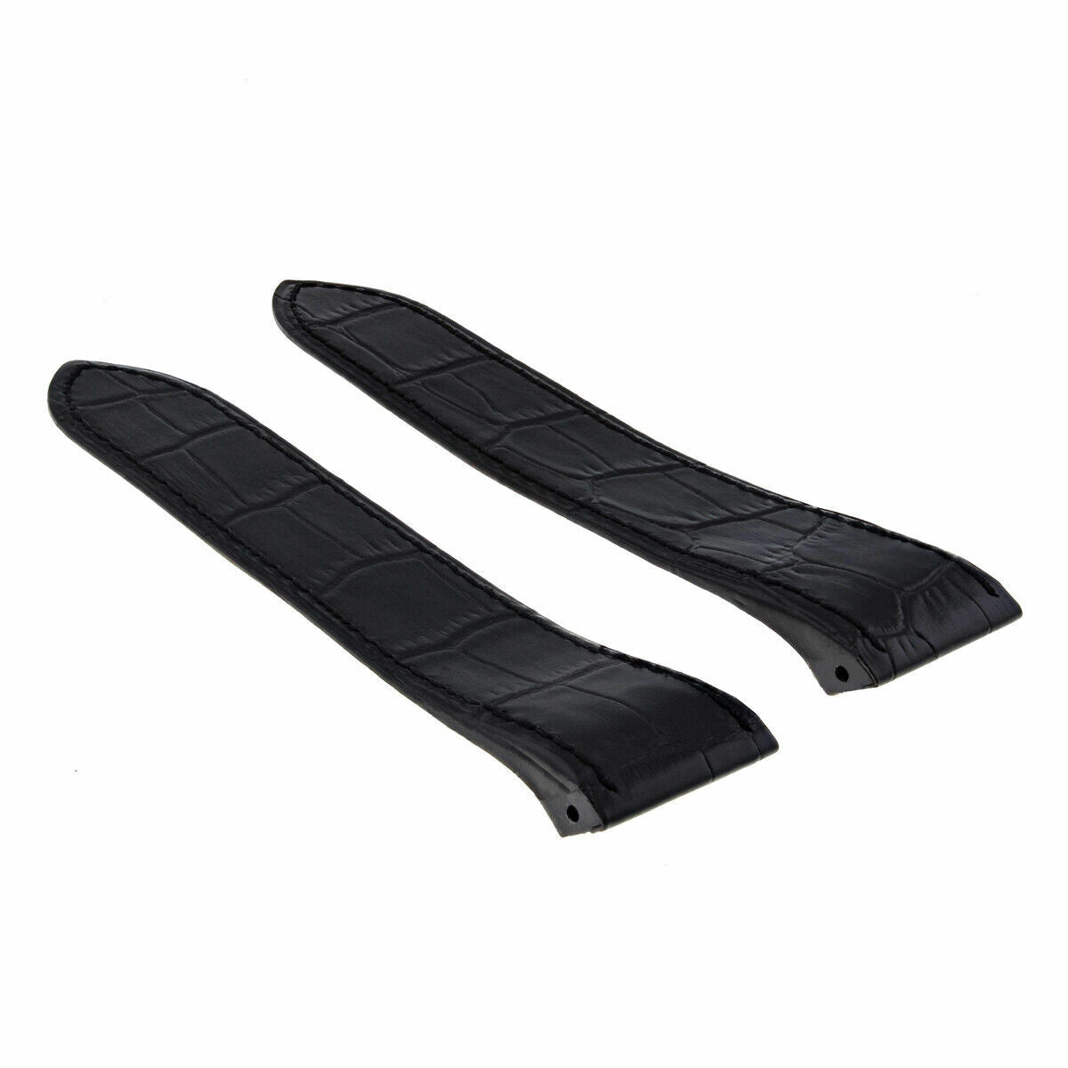 24.5MM LEATHER BAND STRAP BLACK FIT 41MM CARTIER SANTOS 100 WATCH CHRONOGRAPH XL