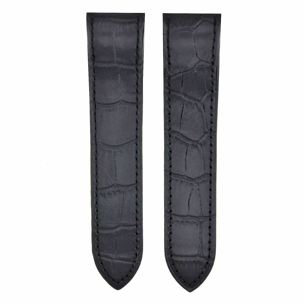 24.5MM LEATHER BAND STRAP BLACK FIT 41MM CARTIER SANTOS 100 WATCH CHRONOGRAPH XL