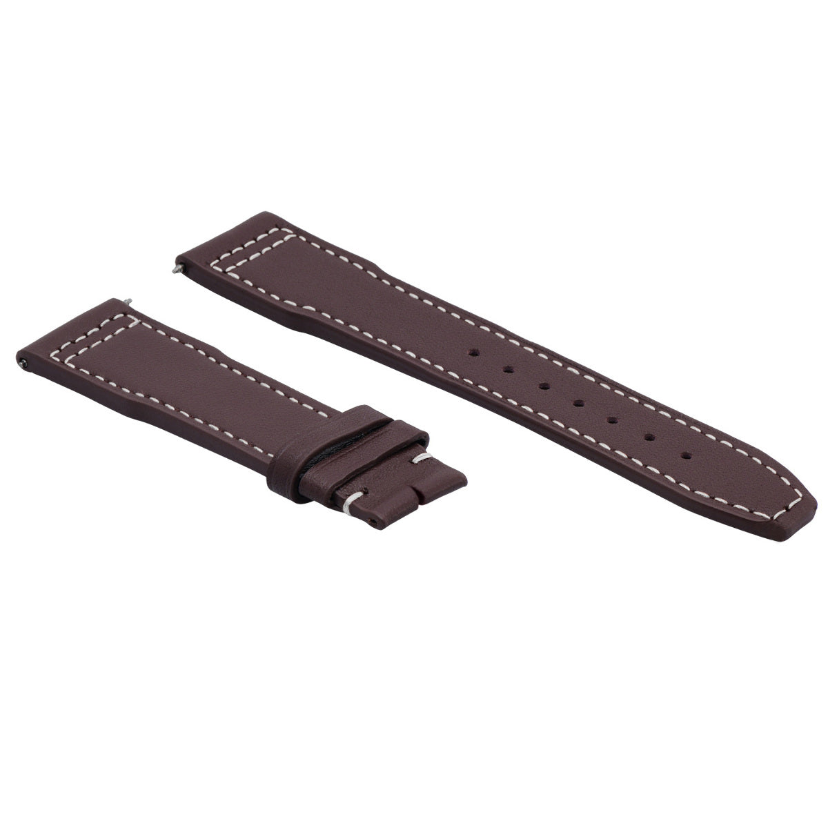 22MM CALF LEATHER STRAP BAND FOR IWC PILOT WATCH DEPLOYMENT CLASP BROWN W/S