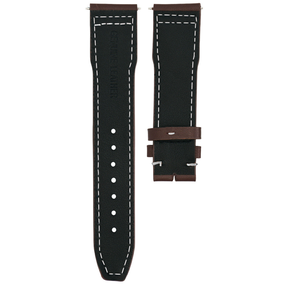 22MM CALF LEATHER STRAP BAND FOR IWC PILOT WATCH DEPLOYMENT CLASP BROWN W/S