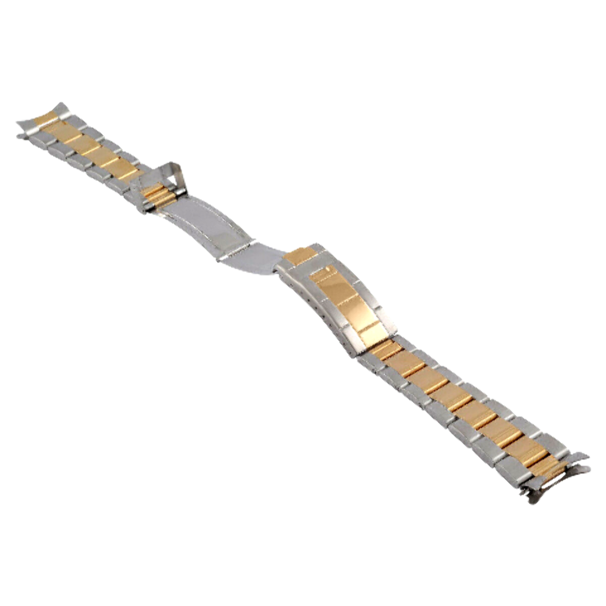 OYSTER WATCH BAND BRACELET FOR MENS ROLEX 1601 1603 16613 GOLD/SS 20MM FLIP LOCK