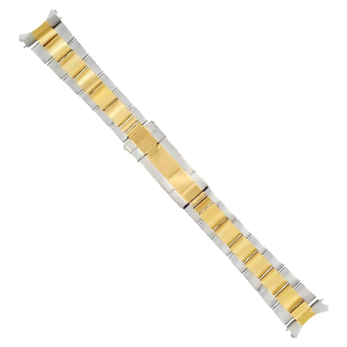 OYSTER WATCH BAND BRACELET FOR MENS ROLEX 1601 1603 16613 GOLD/SS 20MM FLIP LOCK
