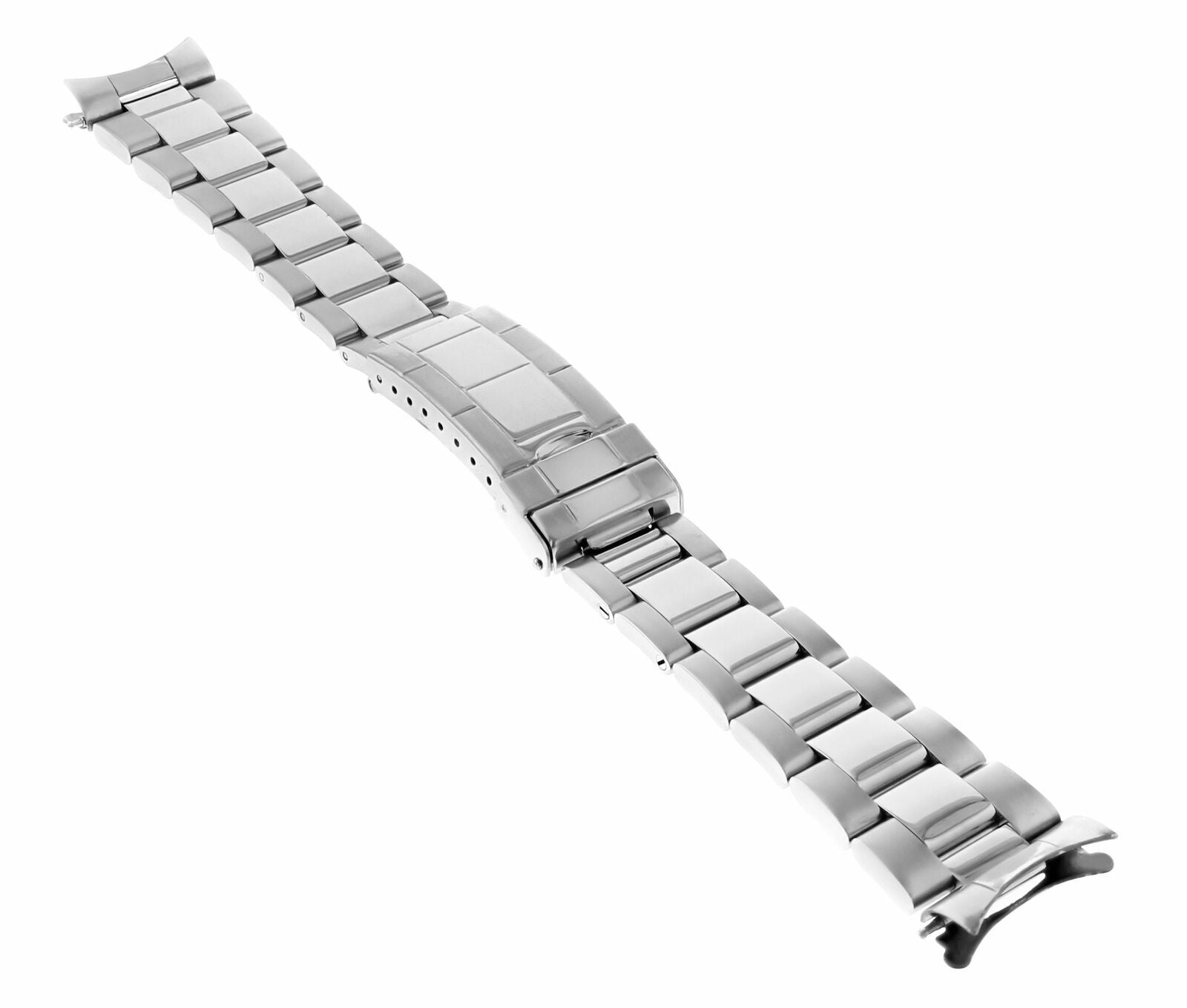 OYSTER WATCH BAND FOR ROLEX SUBMARINER DATEJUST 20MM SHINY/CENTER FLIP LOCK 316L