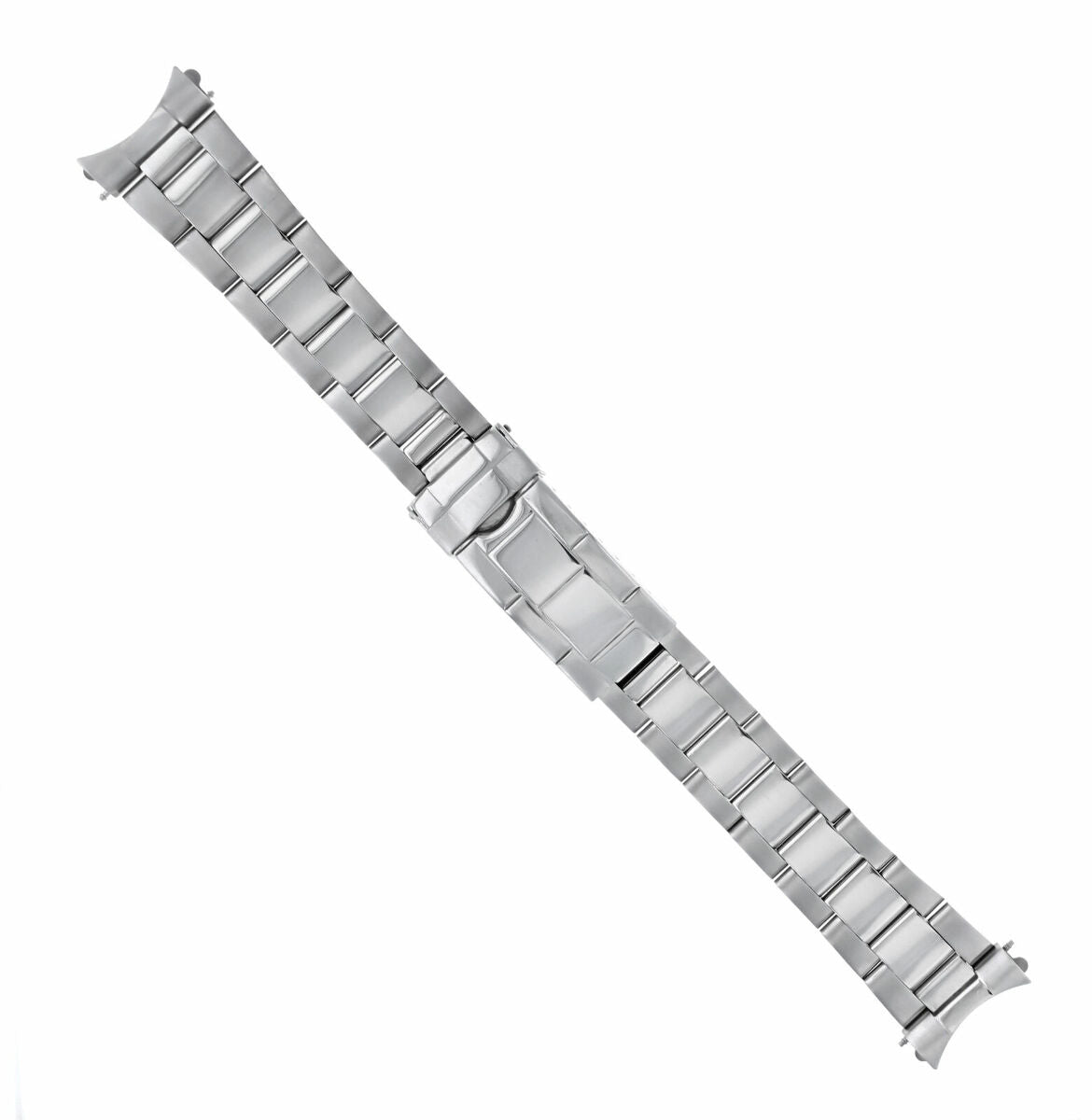 OYSTER WATCH BAND REPLACEMENT FOR 34MM ROLEX DATE 19MM SHINY CENTER FLIP LOCK