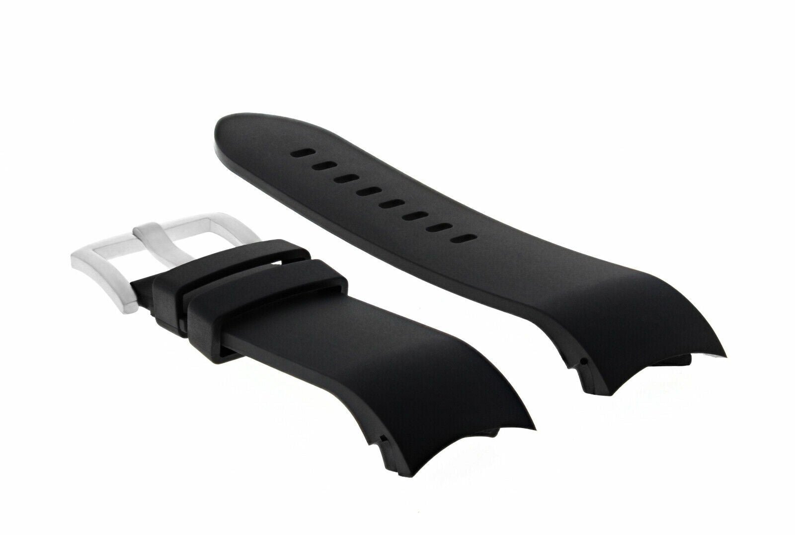 SILICONE RUBBER WATCH BAND STRAP 22MM FOR TAG HEUER CARRERA MONACO CURVE E BLACK