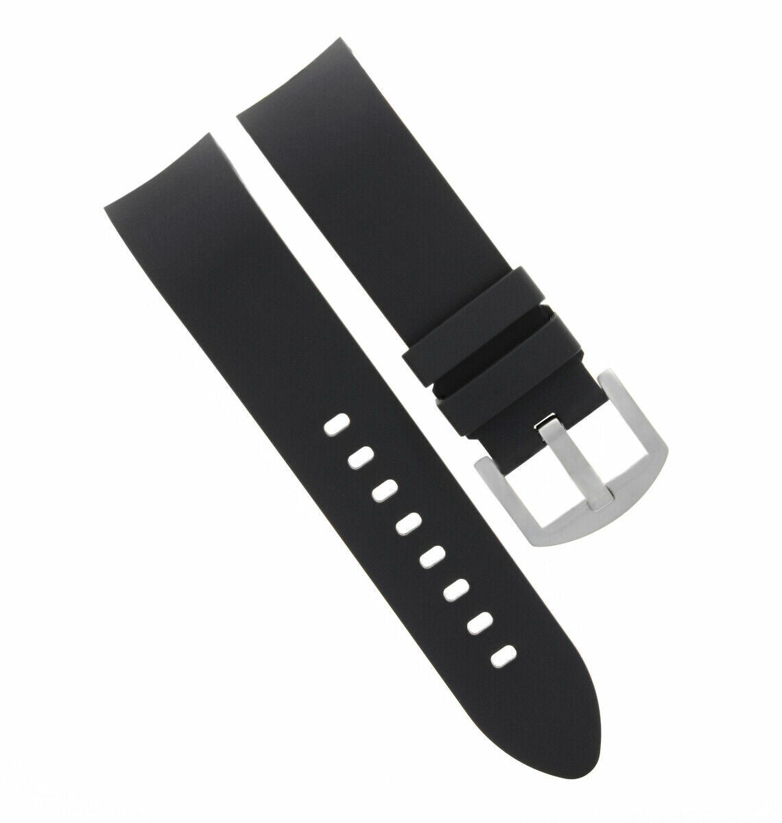 SILICONE RUBBER WATCH BAND STRAP 22MM FOR TAG HEUER CARRERA MONACO CURVE E BLACK