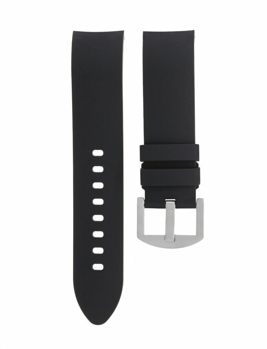 SILICONE RUBBER WATCH BAND STRAP 22MM FOR TAG HEUER CARRERA MONACO CURVE E BLACK