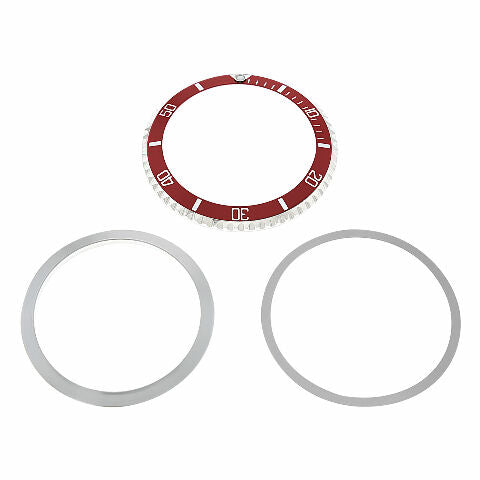 BEZEL RING & INSERT FOR ROLEX SUBMARINER 5508 5512 5513 1680 WATCH RED