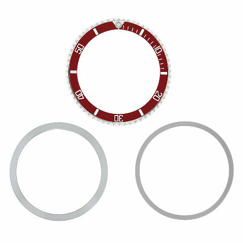BEZEL RING & INSERT FOR ROLEX SUBMARINER 5508 5512 5513 1680 WATCH RED