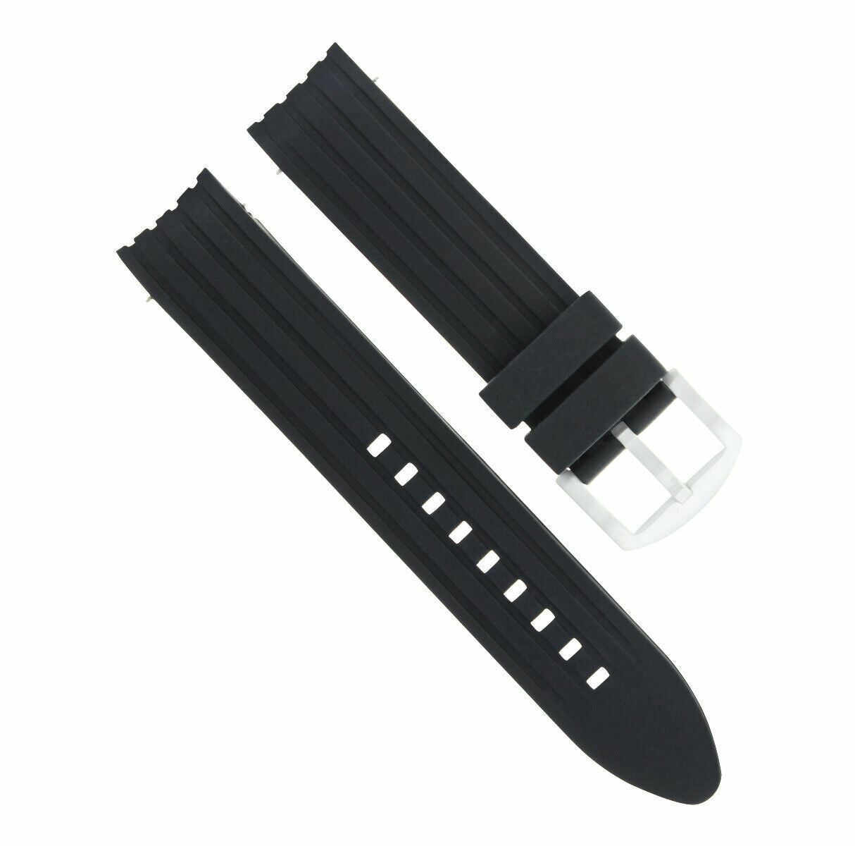 RUBBER WATCH BAND STRAP 22MM FOR TAG HEUER CARRERA MONACO AQUARACER BLACK