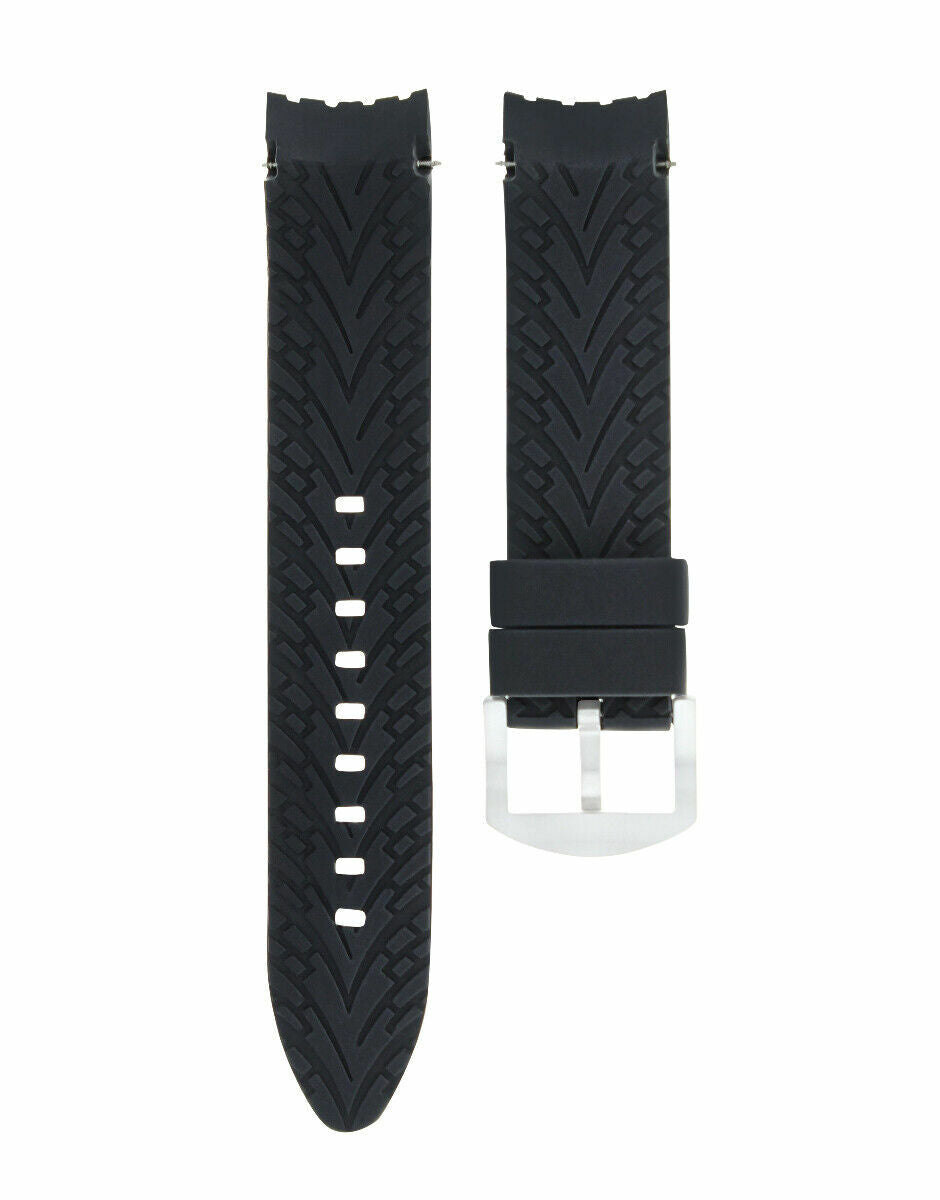 RUBBER WATCH BAND STRAP 22MM FOR TAG HEUER CARRERA MONACO AQUARACER BLACK
