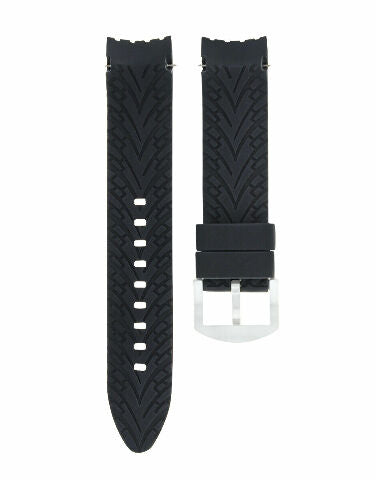 RUBBER WATCH BAND STRAP 22MM FOR TAG HEUER CARRERA MONACO AQUARACER BLACK