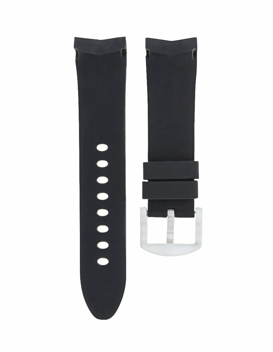 SILICONE RUBBER BAND STRAP 22MM FOR TAG HEUER CARRERA MONACO FORMULA F1 BLACK