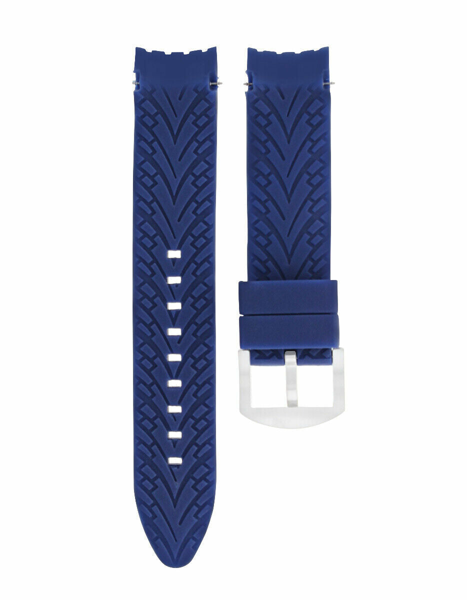 22MM SILICONE RUBBER DIVER WATCH BAND STRAP FOR TAG HEUER CARRERA MONACO BLUE
