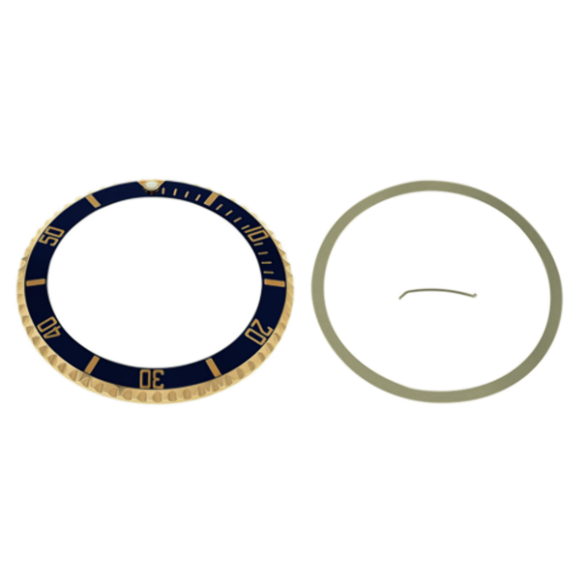 BEZEL & INSERT FOR ROLEX SUBMARINER SERTI 18K REAL 16613 GOLD BLUE GOLD FONT