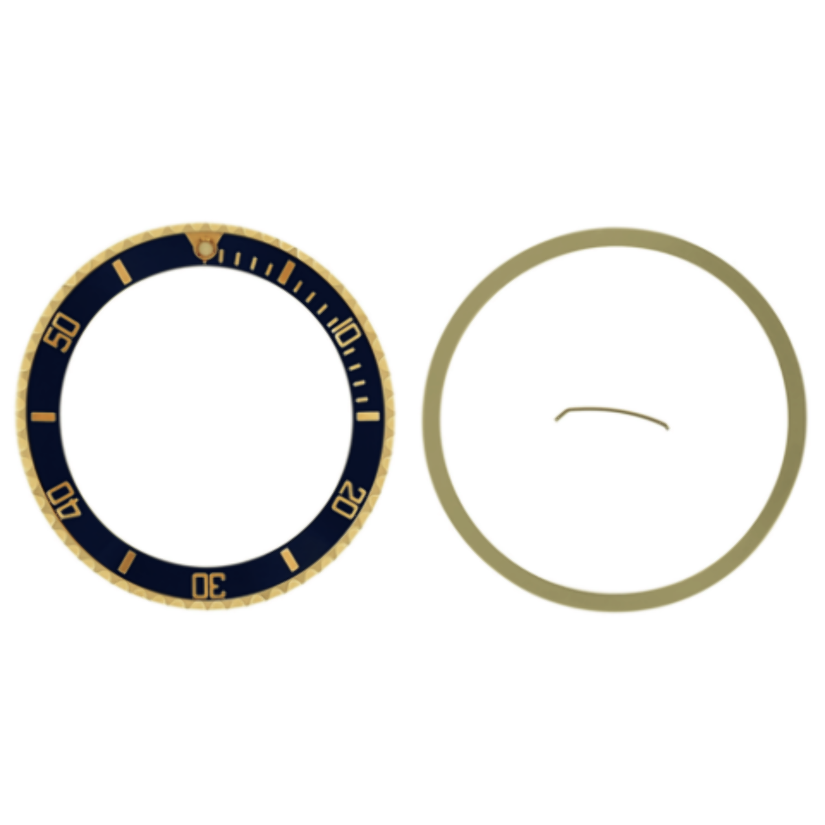 BEZEL & INSERT FOR ROLEX SUBMARINER SERTI 18K REAL 16613 GOLD BLUE GOLD FONT