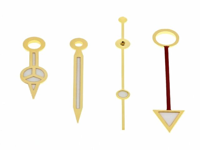 WATCH HANDS FOR GMT MOVEMENT ETA 2836-2 , 2892-2, 2892.A2 , 2893-2 GOLD COLOR