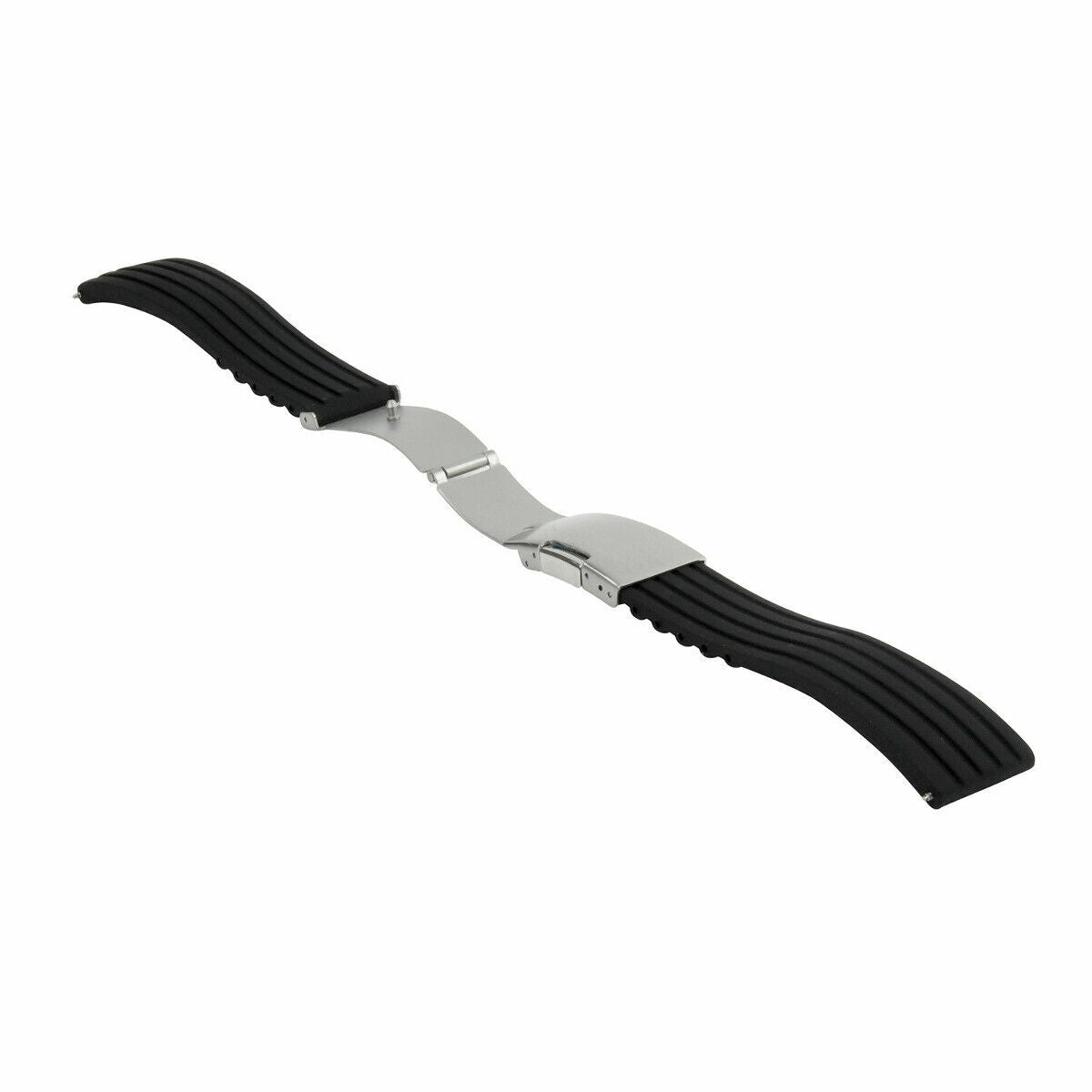 22MM RUBBER BAND STRAP FOR TAG HEUER CARRERA FORMULA F1 AQUARACER + CLASP BLACK