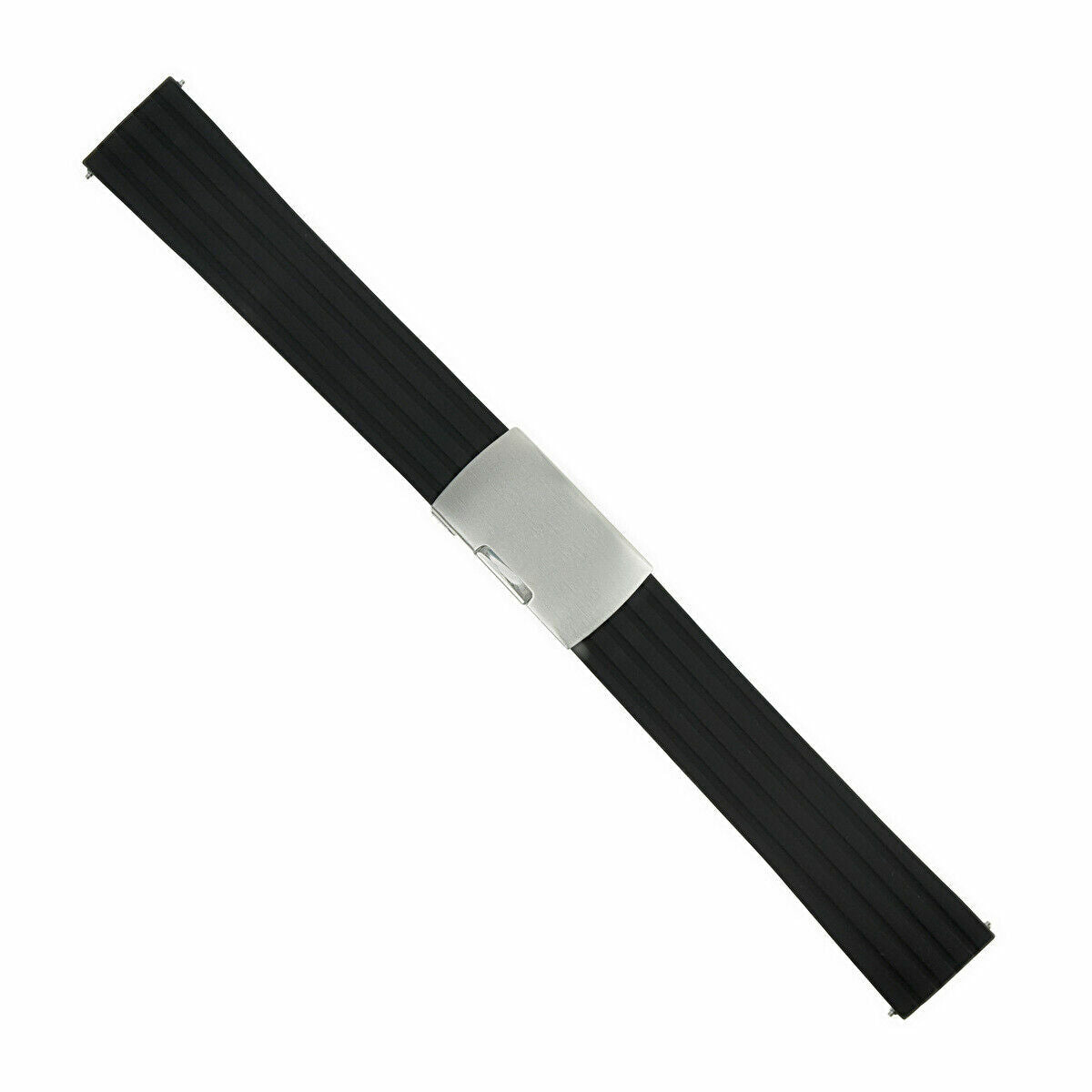22MM RUBBER BAND STRAP FOR TAG HEUER CARRERA FORMULA F1 AQUARACER + CLASP BLACK