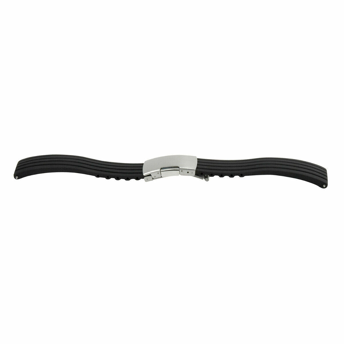 22MM RUBBER BAND STRAP FOR TAG HEUER CARRERA FORMULA F1 AQUARACER + CLASP BLACK