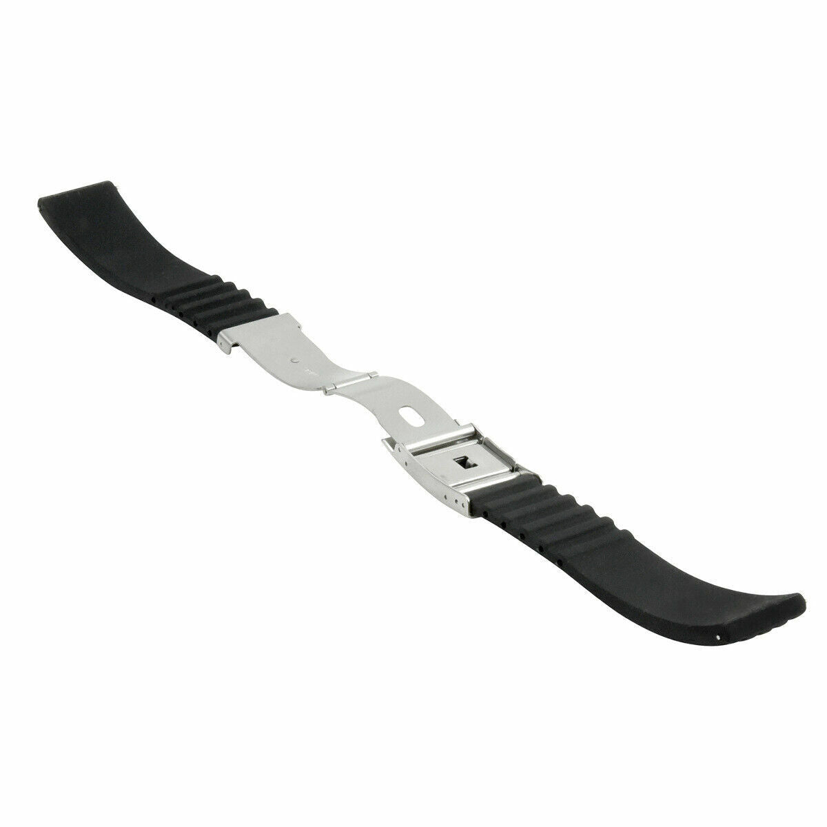 20MM RUBBER BAND STRAP WITH CLASP FOR BREITLING COLT II A17380 BENTELY BLACK