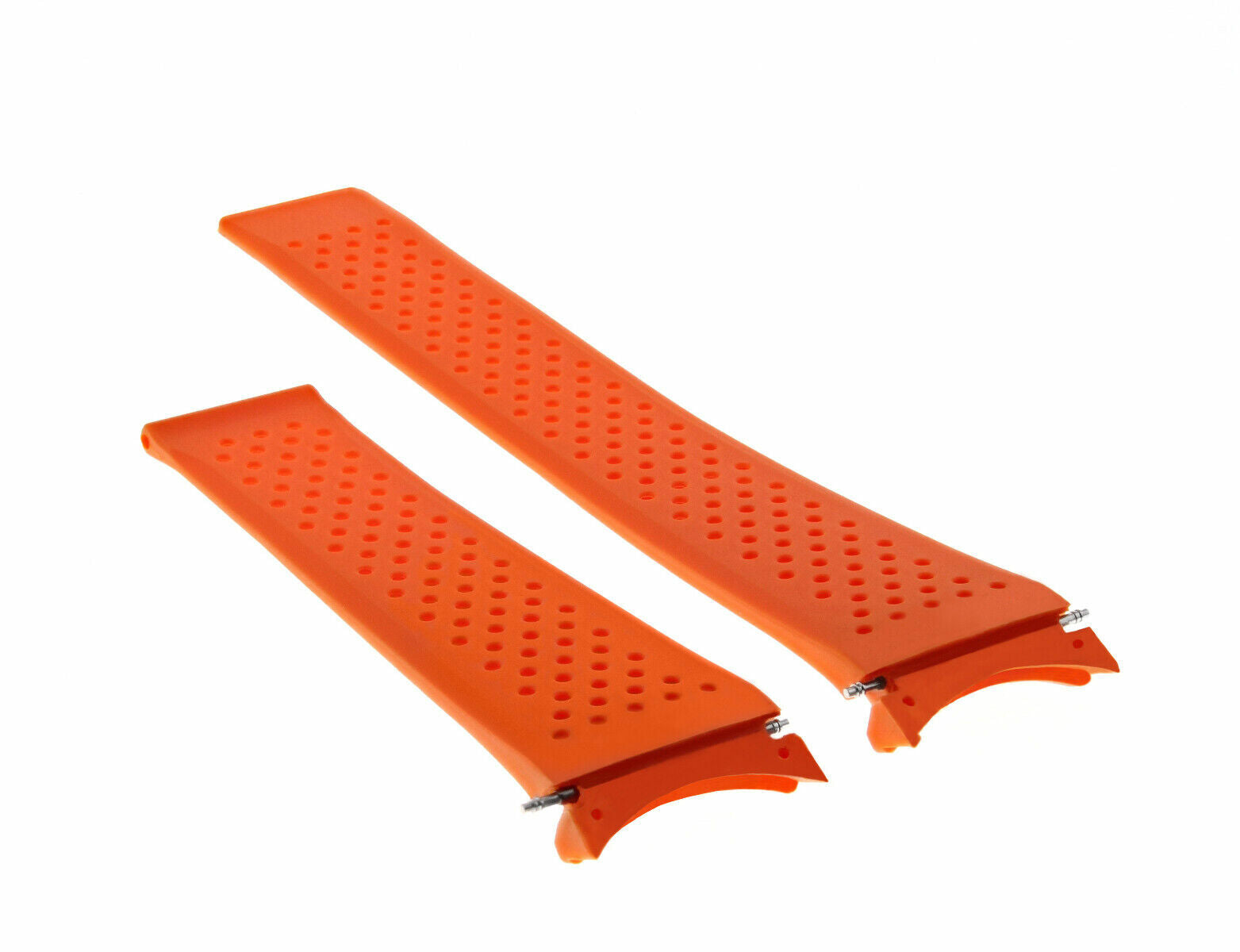 22MM RUBBER STRAP FOR TAG HEUER CARRERA CALIBRE 36 F1 PERFORATED CLASP ORANGE